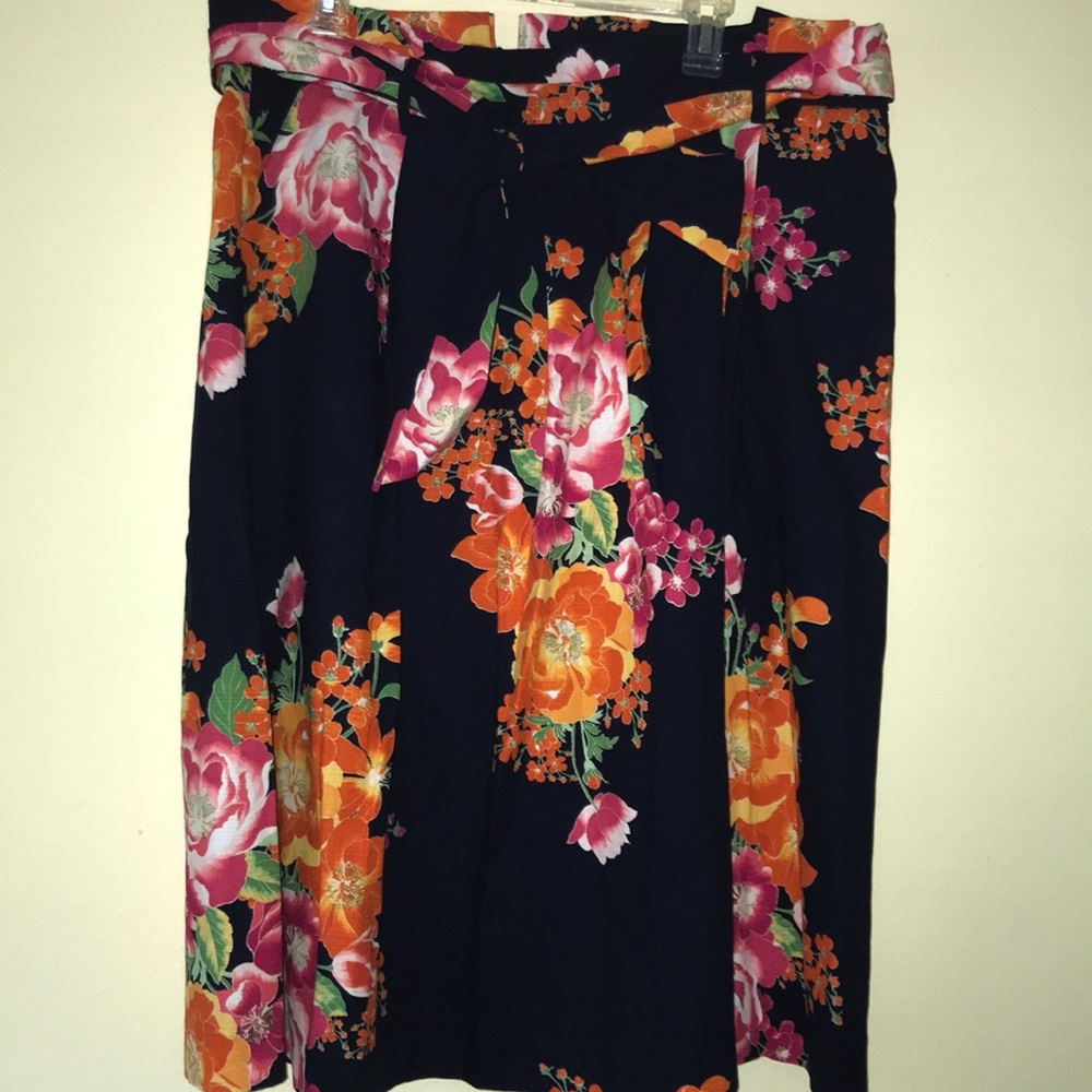 New Without Tags, Navy Floral Full Skirt